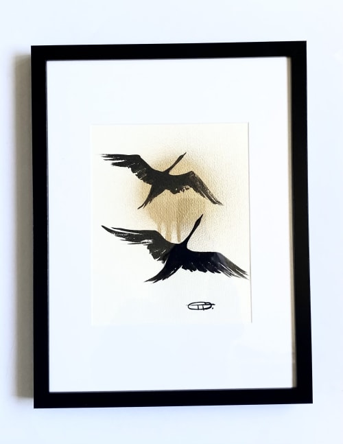drawing in a minimalist style from the Silhouettes series. F | Paintings by Oplyart