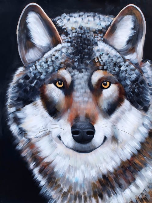 Wolf, Commissioned Painting 2019 | Oil And Acrylic Painting in Paintings by Natalie Jo Wright