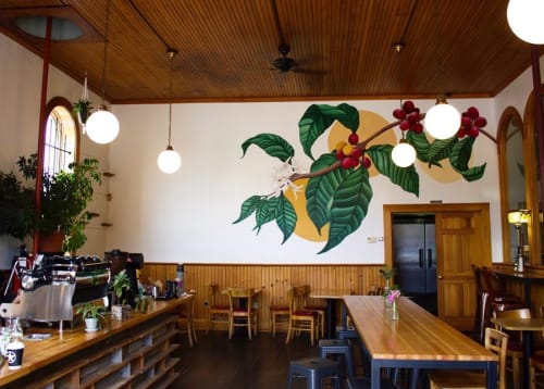 Indoor Mural | Murals by Mike Sobeck | Rising Star Coffee Roasters in Cleveland