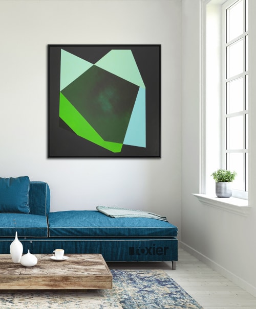 Diamond Green Whale | Paintings by Ronald Hunter