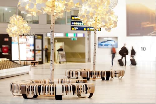 Leaf Lamp and  Nova C Bench | Furniture by Green Furniture Concept | Gothenburg-Landvetter Airport in Landvetter