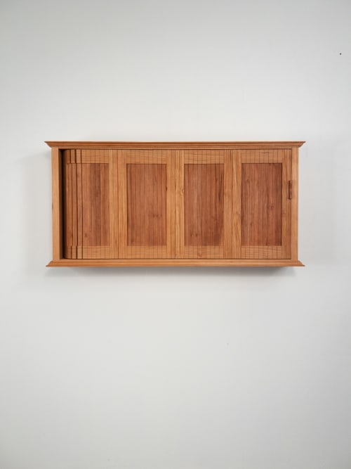 Wine Service Cabinet with Tambour Doors | Storage by Coda Wood Studio