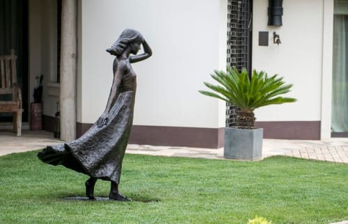Girl with Flowing Dress | Sculptures by Anthony Smith Sculpture | Private Residence - Barcelona in Barcelona