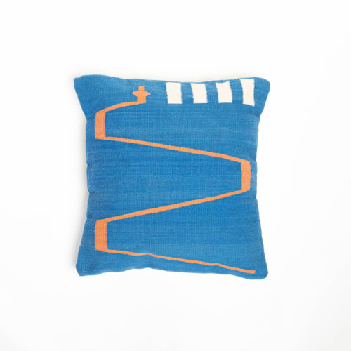 Serpents & Ladders Azul Floor Pillow | Pillows by k-apostrophe