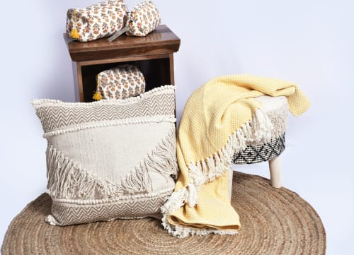 Isabella Boho Artisanal Weave Handloom Cushion Cover | Pillows by Humanity Centred Designs