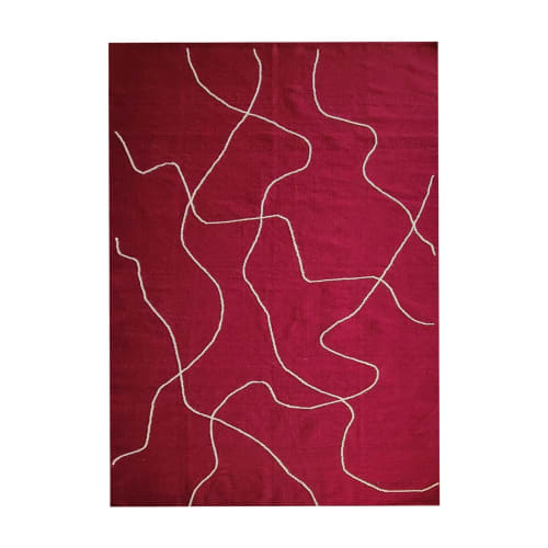 Ruby Maroon Handwoven Area Rug | Rugs by Mumo Toronto Inc