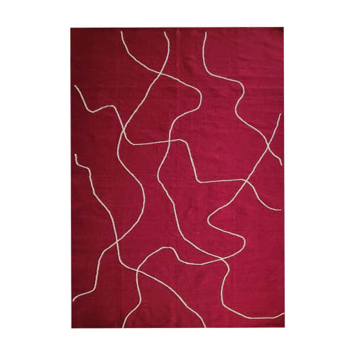 Ruby Maroon Handwoven Area Rug | Rugs by Mumo Toronto