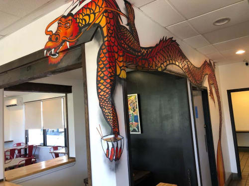 Dragon Mural | Murals by Seth Womble | Saimin Dojo in Kapaʻa