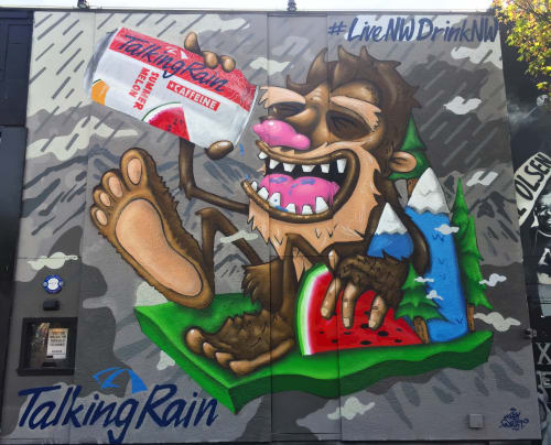 Talking Rain - Live NW Drink NE campaign | Street Murals by They Drift