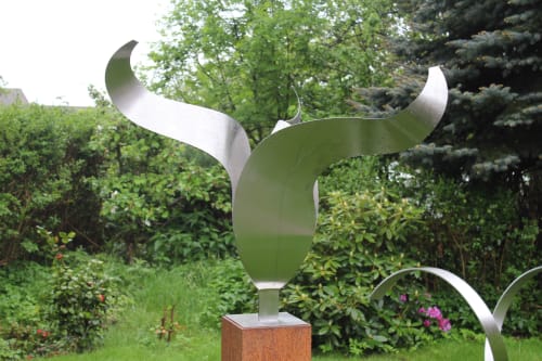 Stainless Steel Tulip Sculpture | Public Sculptures by Jeroen Stok