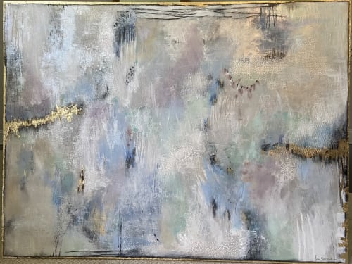 Abstract Touches of Lilac | Mixed Media in Paintings by Lori Sperier Art
