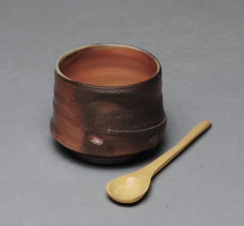Salt Cellar with Wood Spoon | Tableware by John McCoy Pottery