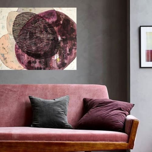 burgundy | Paintings by DashaD.Art | Private Residence - Paris France in Paris
