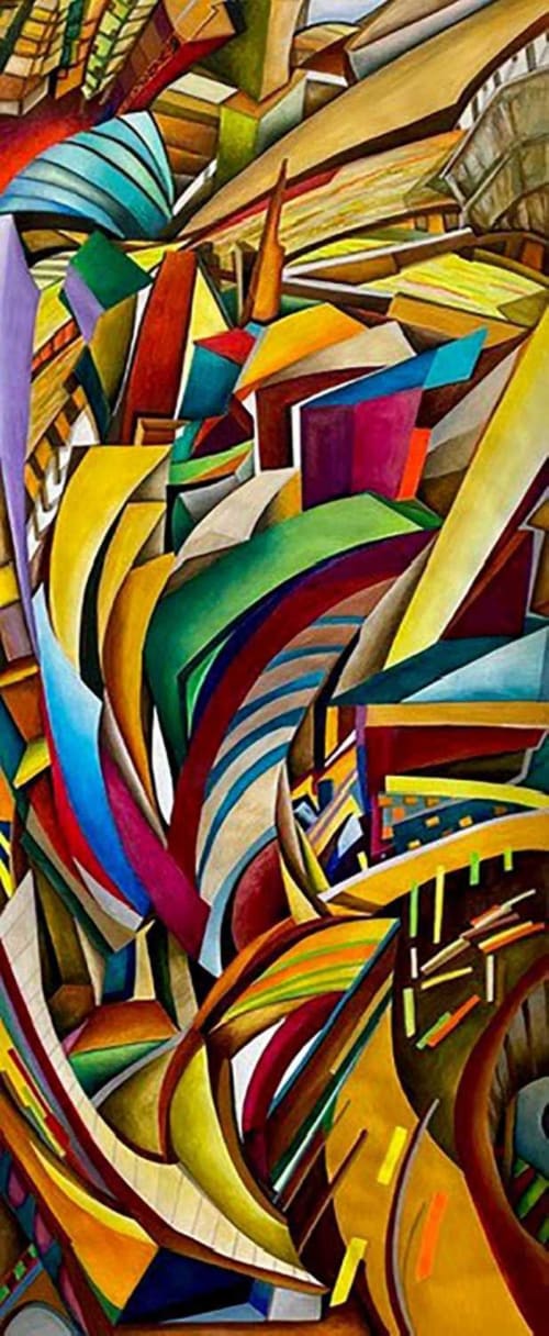 'Metro City' | Oil And Acrylic Painting in Paintings by Sangeeta Sagar