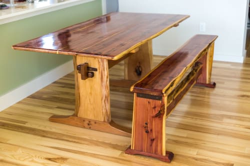 Red Cedar Trestle table | Dining Table in Tables by Gill CC Woodworks
