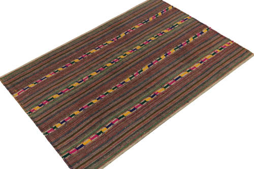 1950s Vintage chaput Kilim in Colorful Pattern | Rugs by Rug and Kilim