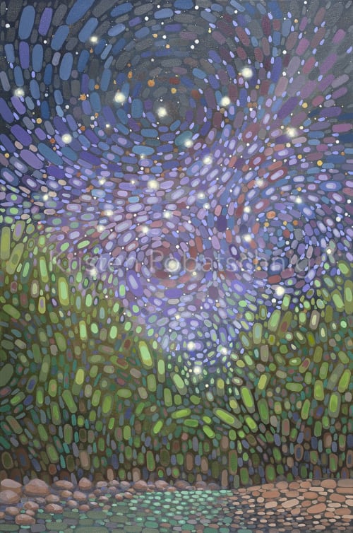 River Under the Stars - Giclee Print on Canvas | Paintings by Kristen Pobatschnig