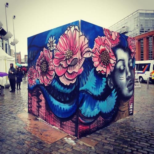 Peace and Love Cube | Murals by Kathrina Rupit - Kinmx | Smithfield Square in Dublin 7