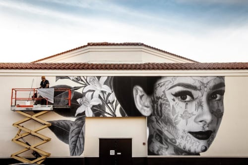 Audrey Hepburn | Street Murals by Cheyenne Randall aka INDIANGIVER | Heard Museum in Phoenix