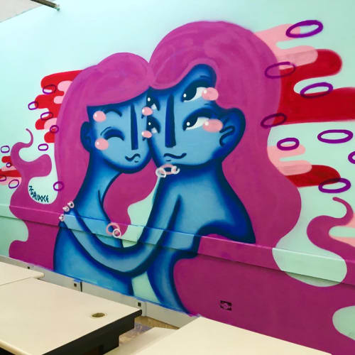 EMEF ANGELINA MAFFEI VITA Indoor Mural by Agridoce at Municipal School Dona Angelina Maffei Vita