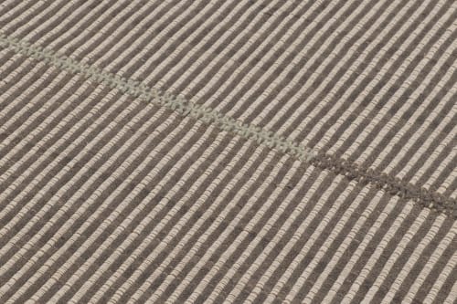 Rug & Kilim's Accent Kilim, Gray and White Textural Stripes | Area Rug in Rugs by Rug and Kilim