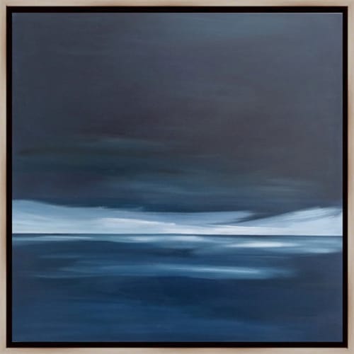 Ocean II - Framed Original Painting on Canvas, 24"x24" | Paintings by 330art