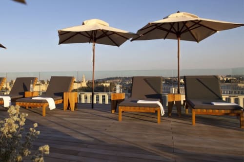 Sunbeds & side tables - Custom made | Furniture by Il Giardino di Legno | Mamilla Hotel in Jerusalem