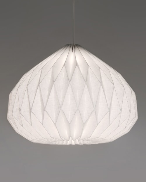 Modern Pendant Light - Linen Lampshade - UME XLarge | Pendants by La Loupe
