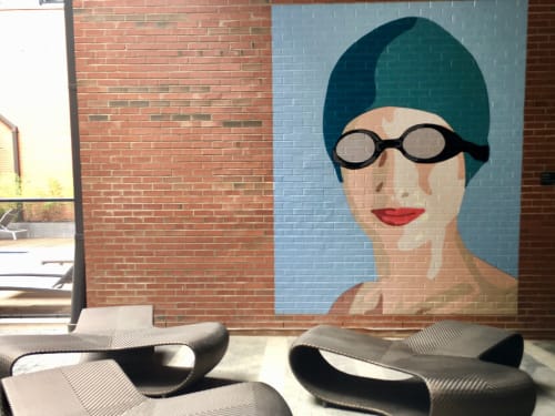 Swim Cap | Murals by Rankin Willard | The Dillon in Raleigh