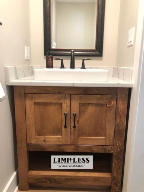 Custom Single Sink Vanity | Furniture by Limitless Woodworking