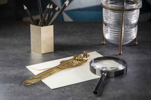Enchanted angel brass paper cutter | Sculptures by Bronzetto