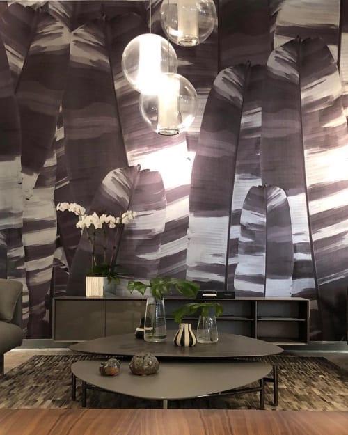 Vertical Leaf Camo Wallpaper | Wall Treatments by EDGE Collections | 4141 Design Group in Miami