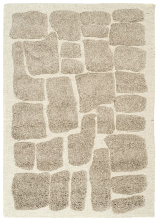 Biege rocks handknotted rug | Decorative Objects by Shaheran Ansari