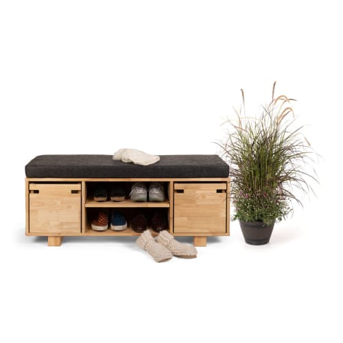 Zuma Para solid wood entryway storage bench | Benches & Ottomans by Modwerks Furniture Design
