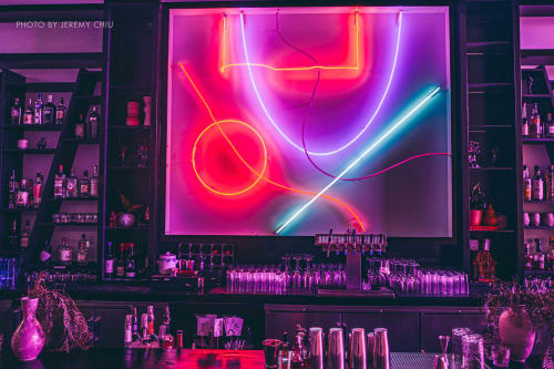 A Neon Environment (Inspired by the films of Wong Kar Wai) | Lighting Design by Rite Guy Design | Viridian in Oakland