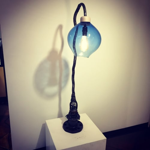Blue table lamp | Lamps by Steve Little sculpture