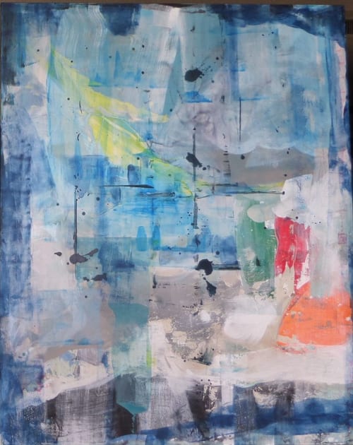 Wabi Sabi II- Abstract Blue Painting | Oil And Acrylic Painting in Paintings by Twyla Gettert