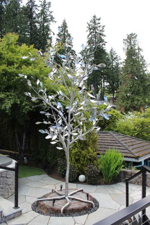 17 Foot Stainless Steel Tree Sculpture | Sculptures by Cold Steel Art - Richard Hays
