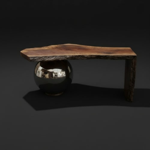 Walnut orb bench | Tables by Atlantic Fine Woods