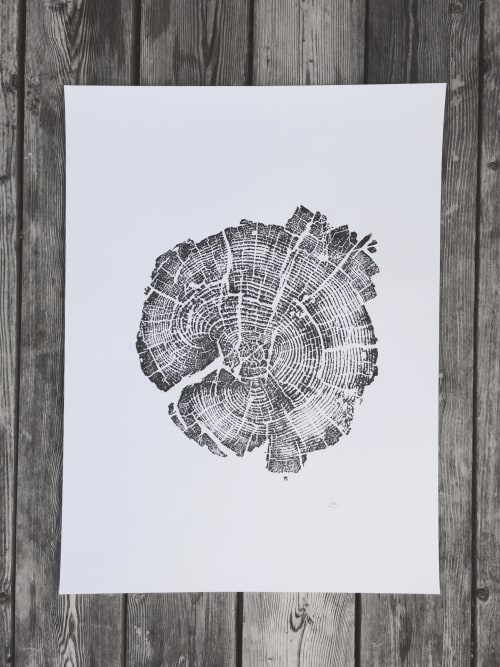 Yellowstone National Park tree ring print 18x24 inch paper | Paintings by Erik Linton