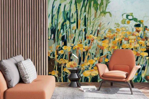 Erica; Helichrysum Italicum | Wallpaper by Cara Saven Wall Design