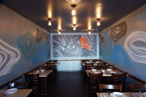 Indoor Mural | Murals by Erik Otto | Blue Line Pizza in Daly City