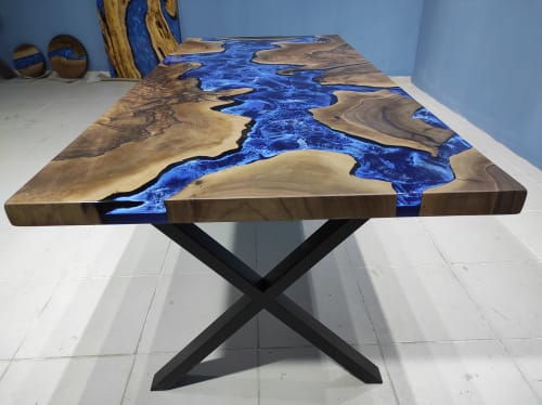Walnut Epoxy Resin Dining Table | Tables by LuxuryEpoxyFurniture