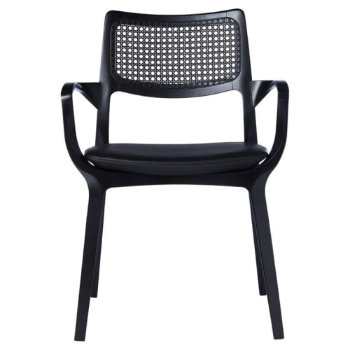 Post-Modern Style Aurora Chair in Black Ebonized with Cane | Chairs by SIMONINI