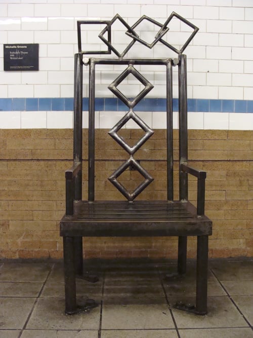 Railriders Throne | Public Sculptures by Michelle Greene | Columbia University Subway Station at 116th Street in New York