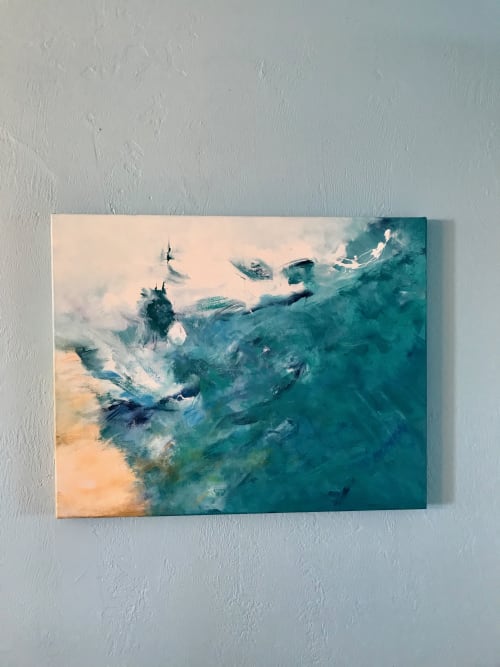 Riding the Wave Acrylic Contemporary Abstract | Oil And Acrylic Painting in Paintings by Strokes by Red - Red (Linda Harrison)