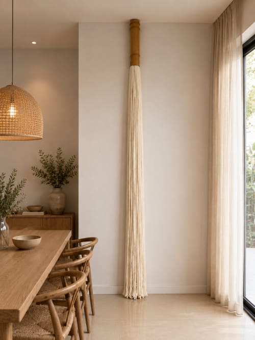 Single Bamboo Fiber Art Wall Module for Custom Installations | Sculptures by Olivia Fiber Art