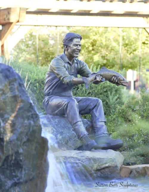 Big Fish: Portrait of Allen Ginsborg | Public Sculptures by Sutton Betti | Village at the Peaks in Longmont