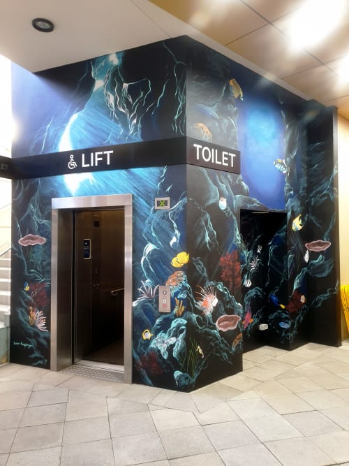 Underwater Cave mural | Murals by Susan Respinger | Watertown Brand Outlet Centre in West Perth