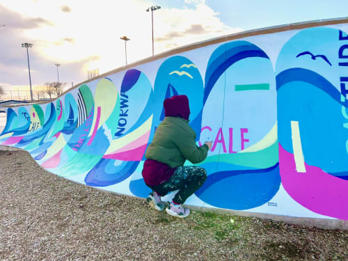 Bianca Romero Beach Skatepark | Street Murals by Bianca Romero